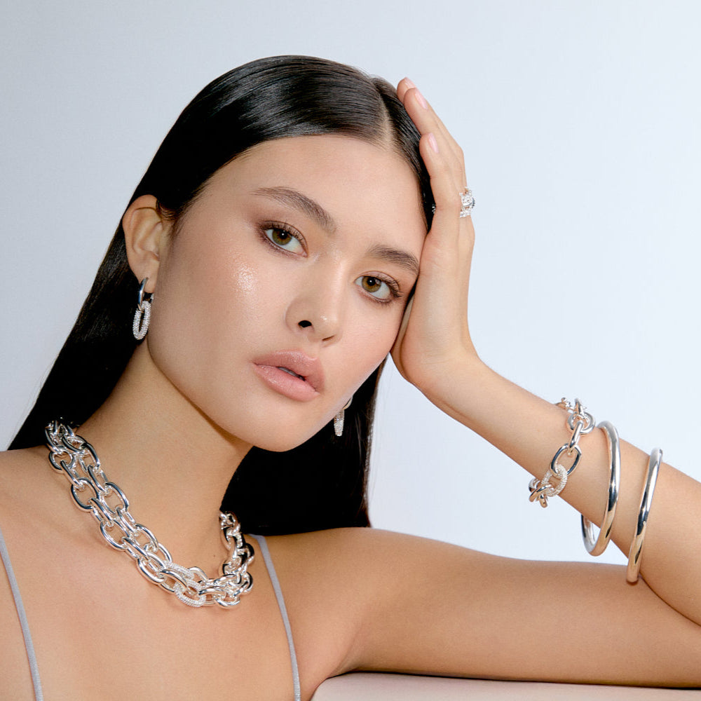 Oval Link Pavé Bracelet