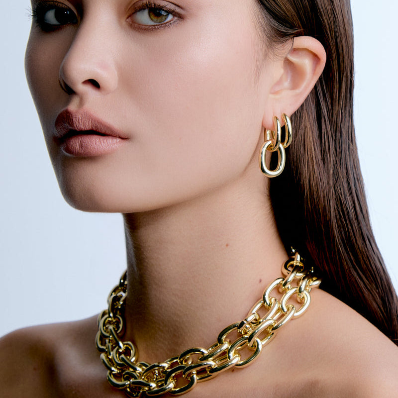 Oval Link Bare Pendant Hoops