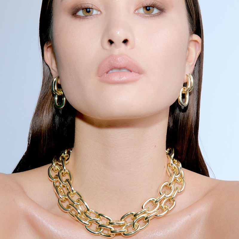 Oval Link Bare Pendant Hoops