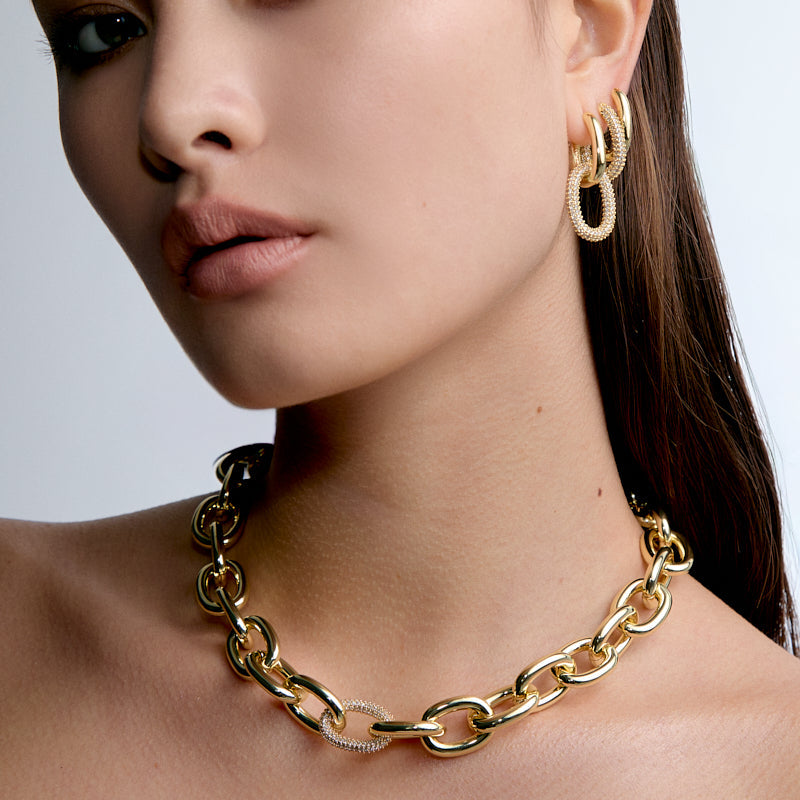 Oval Link Pendant Hoops