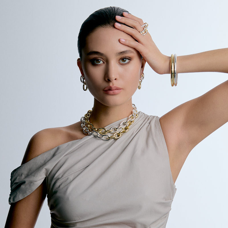 Oval Link Bare Pendant Hoops