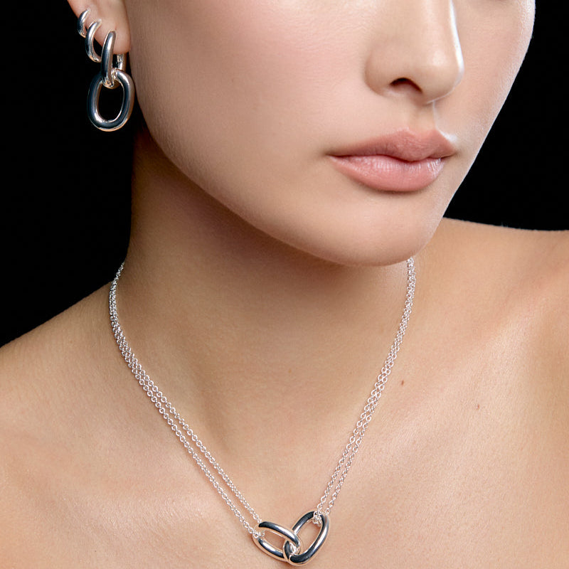 Oval Link Bare Pendant Hoops