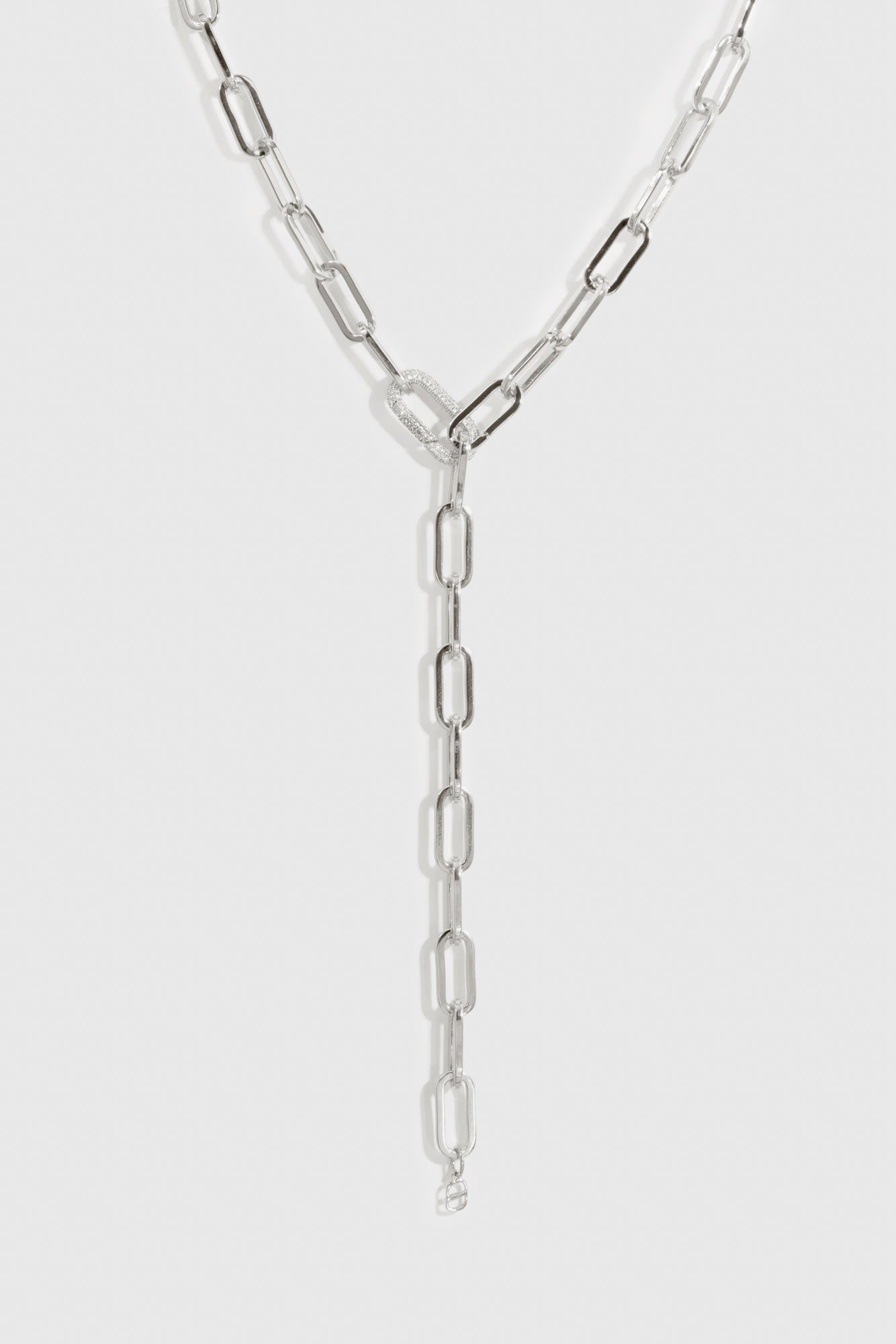 Maximalist Paper Clips Lariat Necklace