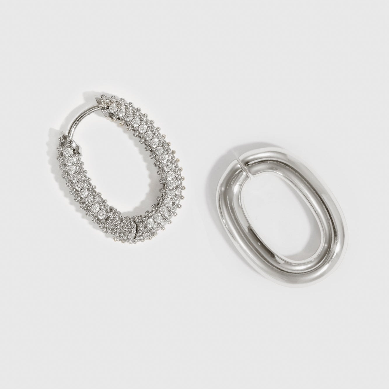 Oval Link Pendant Hoops