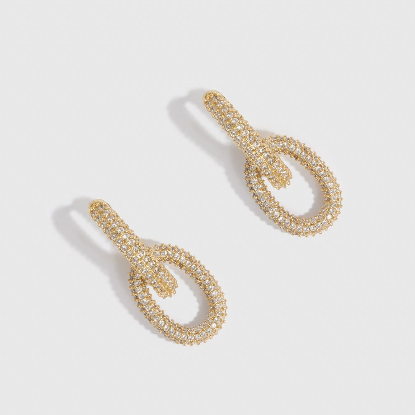 Oval Link Pavé Pendant Hoops