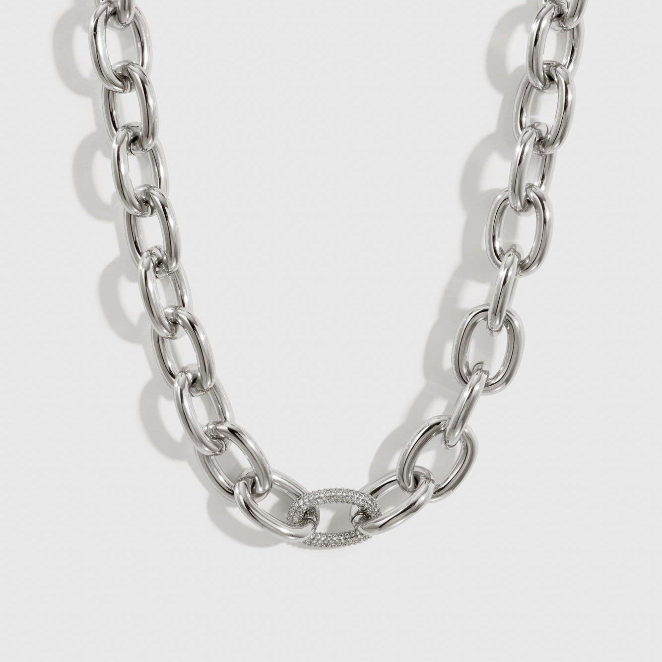 Oval Link Pavé Necklace