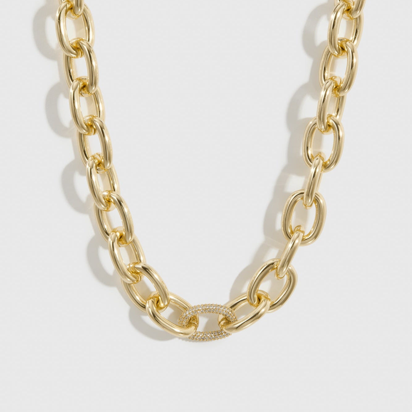 Oval Link Pavé Necklace