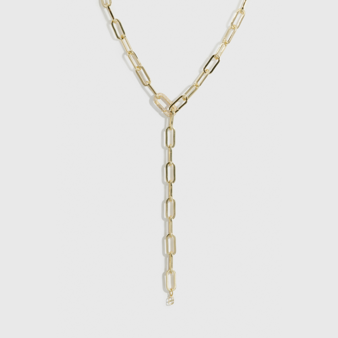 Maximalist Paper Clips Lariat Necklace