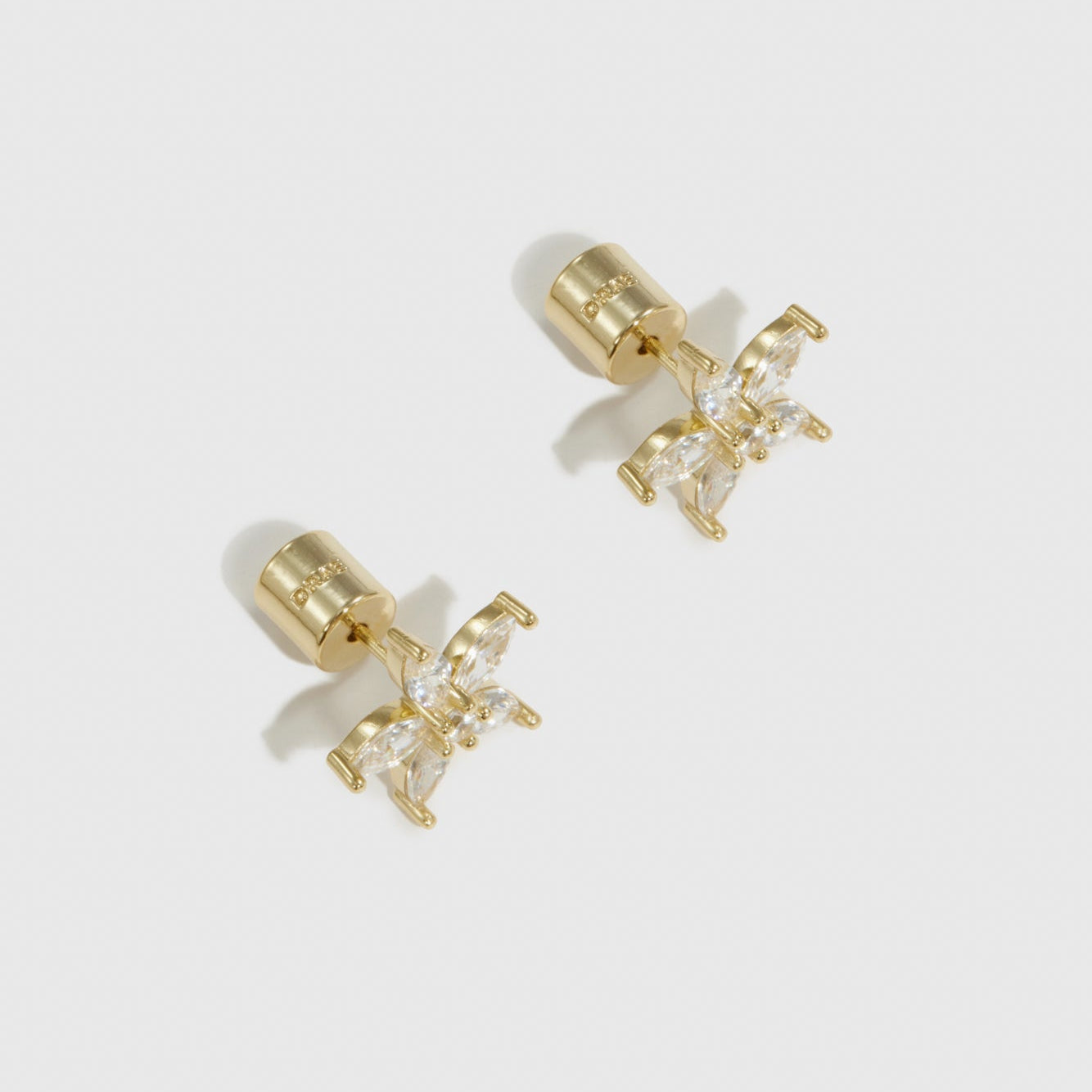 Flower Solitaire Stud Earrings