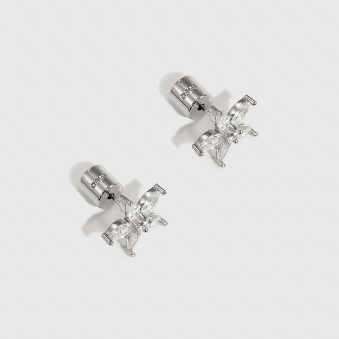 Flower Solitaire Stud Earrings