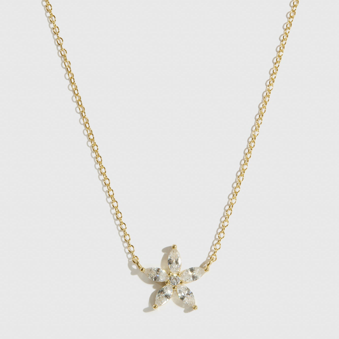 Flower Solitaire Necklace